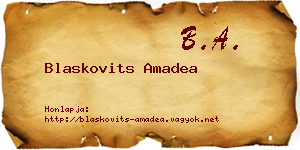 Blaskovits Amadea névjegykártya